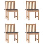 Garden chairs 4 units solid teak wood with cushions by , Garden chairs - Ref: Foro24-3073088, Price: 464,43 €, Discount: %