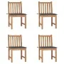 Gartenstühle 4 Einheiten aus massivem Teakholz mit Kissen von , Gartenstühle - Ref: Foro24-3073088, Preis: 452,19 €, Rabatt: %