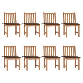 Garden chairs 8 units teak wood with cushions by , Garden chairs - Ref: Foro24-3073150, Price: 995,42 €, Discount: %