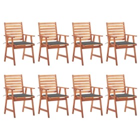 Sillas comedor de jardín y cojines 8 uds madera maciza acacia de , Sillas de jardín - Ref: Foro24-3078374, Precio: 585,41 €, ...