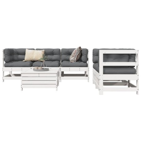 Gartensitzgruppe 6-teilig Massivholz Kiefer Weiß von , Gartensets - Ref: Foro24-3250805, Preis: 394,80 €, Rabatt: %