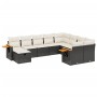 Set de sofás de jardín 10 pzas cojines ratán sintético negro by , Garden sets - Ref: Foro24-3259557, Price: 609,08 €, Discoun...