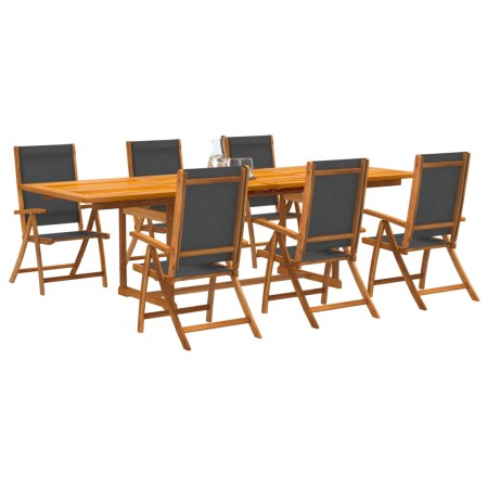 Garten-Esszimmer-Set, 7-teilig, Massivholz Akazie und Textilene von , Gartensets - Ref: Foro24-3279264, Preis: 834,17 €, Raba...