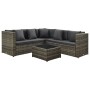 4-teiliges Gartensofa-Set mit grauen Polstern aus synthetischem Rattan. von , Gartensets - Ref: Foro24-313138, Preis: 509,83 ...