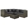 Set de sofás de jardín 4 piezas y cojines ratán sintético gris by , Garden sets - Ref: Foro24-313138, Price: 504,36 €, Discou...