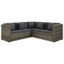 4-teiliges Gartensofa-Set mit grauen Polstern aus synthetischem Rattan. von , Gartensets - Ref: Foro24-313138, Preis: 509,83 ...