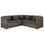 Set de sofás de jardín 4 piezas y cojines ratán sintético gris by , Garden sets - Ref: Foro24-313138, Price: 504,36 €, Discou...