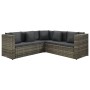 4-teiliges Gartensofa-Set mit grauen Polstern aus synthetischem Rattan. von , Gartensets - Ref: Foro24-313138, Preis: 509,83 ...