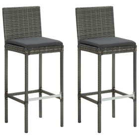 Taburetes de cocina con cojines 2 uds ratán sintético gris by , Garden chairs - Ref: Foro24-316669, Price: 213,24 €, Discount: %