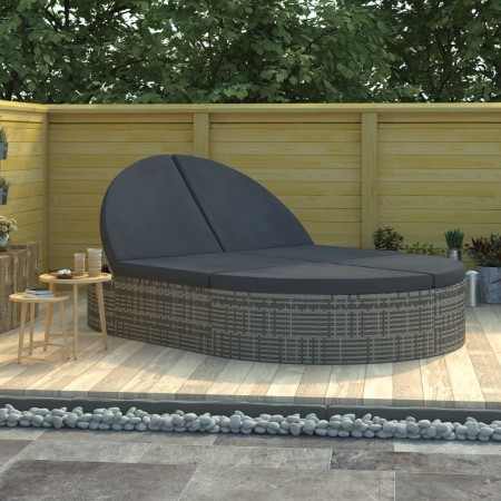Tumbona para 2 personas con cojines ratán sintético gris by , Loungers - Ref: Foro24-318161, Price: 416,51 €, Discount: %