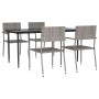 Juego de comedor para jardín 5 piezas ratán sintético gris de , Conjuntos de jardín - Ref: Foro24-3156762, Precio: 226,16 €