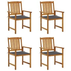 Garden chairs with cushions 4 units solid acacia wood by , Garden chairs - Ref: Foro24-3061168, Price: 317,29 €, Discount: %