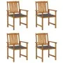 Sillas de jardín con cojines 4 unidades madera maciza de acacia de , Sillas de jardín - Ref: Foro24-3061168, Precio: 315,64 €...