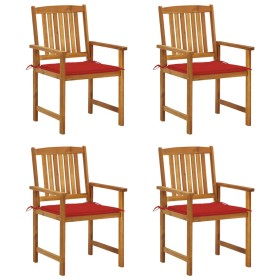 Garden chairs with cushions 4 units solid acacia wood by , Garden chairs - Ref: Foro24-3061180, Price: 333,63 €, Discount: %