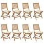 Klappbare Gartenstühle, 8 Stück, massives Akazienholz und Kissen von , Gartenstühle - Ref: Foro24-3075023, Preis: 395,23 €, R...