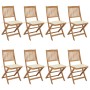 Sillas de jardín plegables 8 uds madera maciza acacia y cojines de , Sillas de jardín - Ref: Foro24-3075023, Precio: 401,07 €