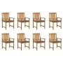 Garden chairs with cushions 8 pcs solid acacia wood by , Garden chairs - Ref: Foro24-3078174, Price: 631,17 €, Discount: %