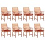 Garden dining chairs and cushions 8 units solid acacia wood by , Garden chairs - Ref: Foro24-3078380, Price: 591,17 €, Discou...