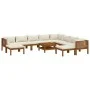 Garden furniture 11 pcs cream cushions solid acacia wood by , Garden sets - Ref: Foro24-3086942, Price: 1,00 €, Discount: %