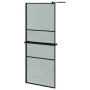 Duschwand mit ESG-Glas und schwarzer Aluminiumablage 80x195 cm von , Duschwände und Duschwände - Ref: Foro24-3185454, Preis: ...