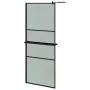 Duschwand mit ESG-Glas und schwarzer Aluminiumablage 80x195 cm von , Duschwände und Duschwände - Ref: Foro24-3185454, Preis: ...