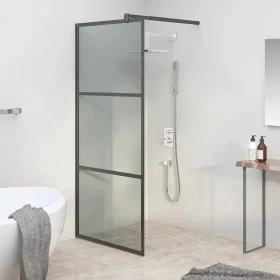 Accessible shower screen dark black ESG glass 80x195 cm by , Shower walls and screens - Ref: Foro24-151889, Price: 163,41 €, ...