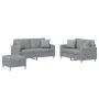 Sofa set with cushions 3 pieces light gray fabric by , Sofas - Ref: Foro24-3202110, Price: 510,51 €, Discount: %