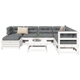 Garden sofa set 8 pieces solid white pine wood by , Garden sets - Ref: Foro24-3250557, Price: 545,79 €, Discount: %