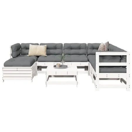 Gartensofa-Set 8-teilig aus massivem weißem Kiefernholz von , Gartensets - Ref: Foro24-3250557, Preis: 538,27 €, Rabatt: %