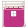 Bunk bed with curtains solid pink pine wood 90x200 cm by , Beds and slatted bases - Ref: Foro24-3283933, Price: 168,83 €, Dis...