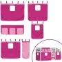 Etagenbett mit Vorhängen aus massivem rosa Kiefernholz 90x200 cm von , Betten und Lattenroste - Ref: Foro24-3283933, Preis: 1...