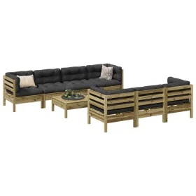 8-piece garden sofa set with impregnated pine wood cushions by , Garden sets - Ref: Foro24-3299330, Price: 664,79 €, Discount: %