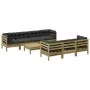8-piece garden sofa set with impregnated pine wood cushions by , Garden sets - Ref: Foro24-3299330, Price: 664,79 €, Discount: %