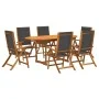 Juego comedor de jardín 7 pzas madera maciza acacia y textileno de , Conjuntos de jardín - Ref: Foro24-3279267, Precio: 704,5...