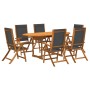 Juego comedor de jardín 7 pzas madera maciza acacia y textileno de , Conjuntos de jardín - Ref: Foro24-3279267, Precio: 735,4...