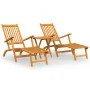 Garden chair with footrest and solid acacia wood table by , Loungers - Ref: Foro24-3120440, Price: 250,72 €, Discount: %