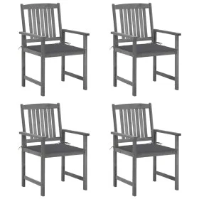 Garden chairs with cushions 4 pcs solid acacia wood in gray by , Garden chairs - Ref: Foro24-3061222, Price: 279,36 €, Discou...