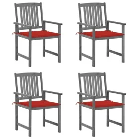 Gartenstühle mit Kissen 4 Stk. massives Akazienholz grau von , Gartenstühle - Ref: Foro24-3061234, Preis: 281,20 €, Rabatt: %