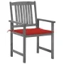 Garden chairs with cushions 4 pcs solid acacia wood in gray by , Garden chairs - Ref: Foro24-3061234, Price: 281,18 €, Discou...
