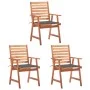 Sillas comedor de jardín y cojines 3 uds madera maciza acacia de , Sillas de jardín - Ref: Foro24-3064347, Precio: 214,00 €, ...