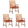Sillas comedor de jardín y cojines 3 uds madera maciza acacia de , Sillas de jardín - Ref: Foro24-3064353, Precio: 215,49 €, ...