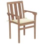 Stapelbare Gartenstühle 4 Stk. massives Teakholz mit Kissen von , Gartenstühle - Ref: Foro24-3073381, Preis: 515,36 €, Rabatt: %
