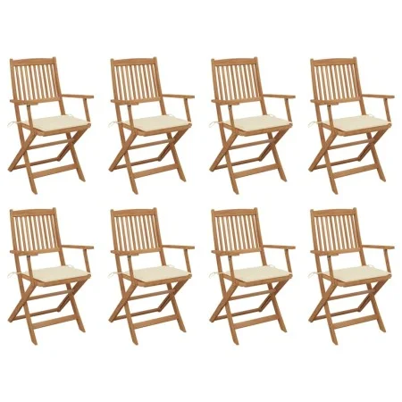 Klappbare Gartenstühle 8-teilig und Kissen aus massivem Akazienholz von , Gartenstühle - Ref: Foro24-3075087, Preis: 399,00 €...
