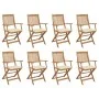Klappbare Gartenstühle 8-teilig und Kissen aus massivem Akazienholz von , Gartenstühle - Ref: Foro24-3075087, Preis: 399,00 €...