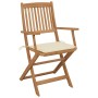 Folding garden chairs 8 units and solid acacia wood cushions by , Garden chairs - Ref: Foro24-3075087, Price: 453,31 €, Disco...