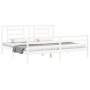 Double bed frame with white solid wood headboard by vidaXL, Beds and slatted bases - Ref: Foro24-3194717, Price: 155,30 €, Di...