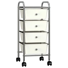 Portable storage cart with 4 white plastic drawers by vidaXL, Cargo forklifts - Ref: Foro24-320399, Price: 54,44 €, Discount: %