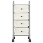 Portable storage cart with 4 white plastic drawers by vidaXL, Cargo forklifts - Ref: Foro24-320399, Price: 55,43 €, Discount: %