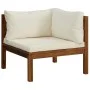 Sofá de jardín de 3 plazas con cojín crema madera de acacia de , Conjuntos de jardín - Ref: Foro24-3086932, Precio: 468,88 €,...