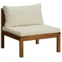 3-seater garden sofa with cream cushion made of acacia wood by , Garden sets - Ref: Foro24-3086932, Price: 470,50 €, Discount: %